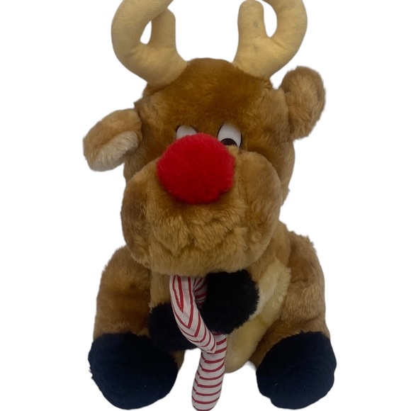 Vtg House of Lloyd Plush Reindeer w/ Candy Cane Christmas Toy Stuffed Animal 12” - Picture 1 of 11